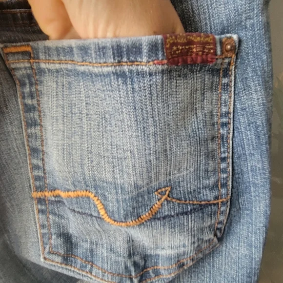 7 For All Mankind Bootcut Womens 28 Rise 8" Denim Flare Stretch Blue Stretchy - Picture 6 of 12